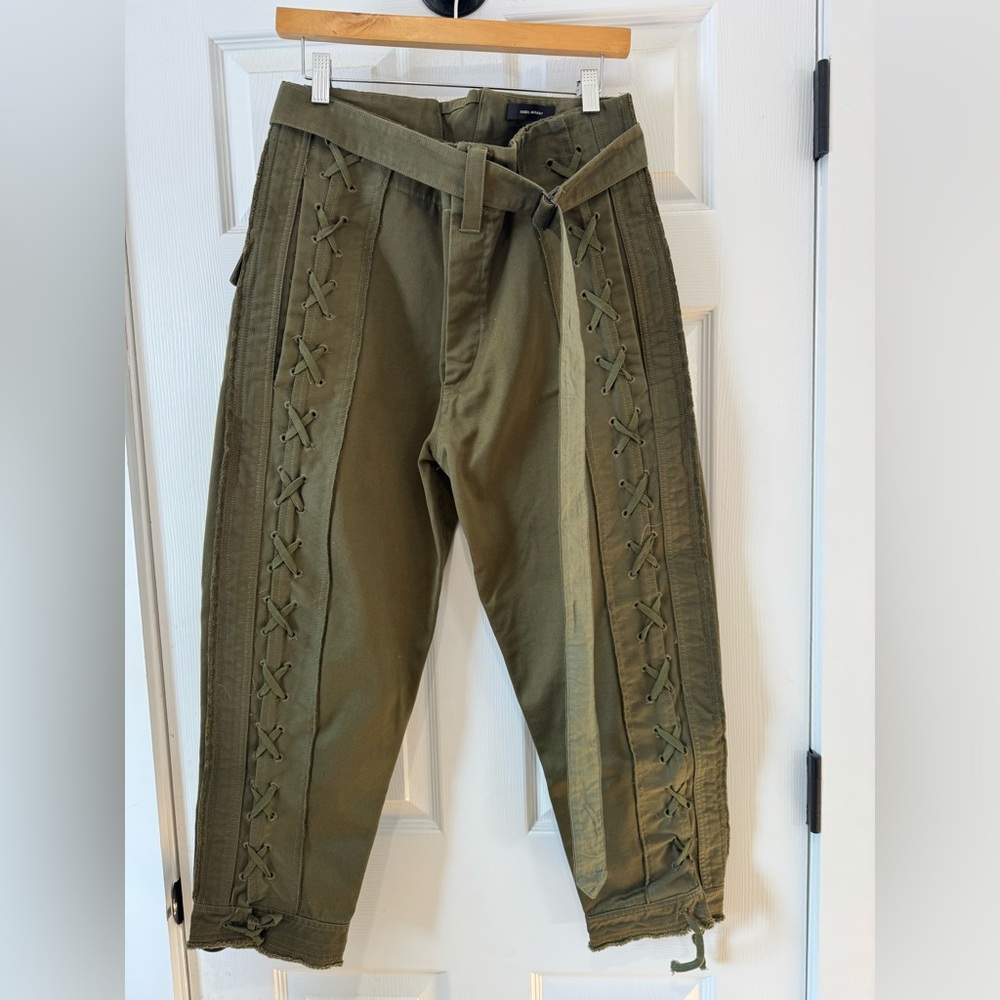 Isabel Marant runway lace up army utility pants